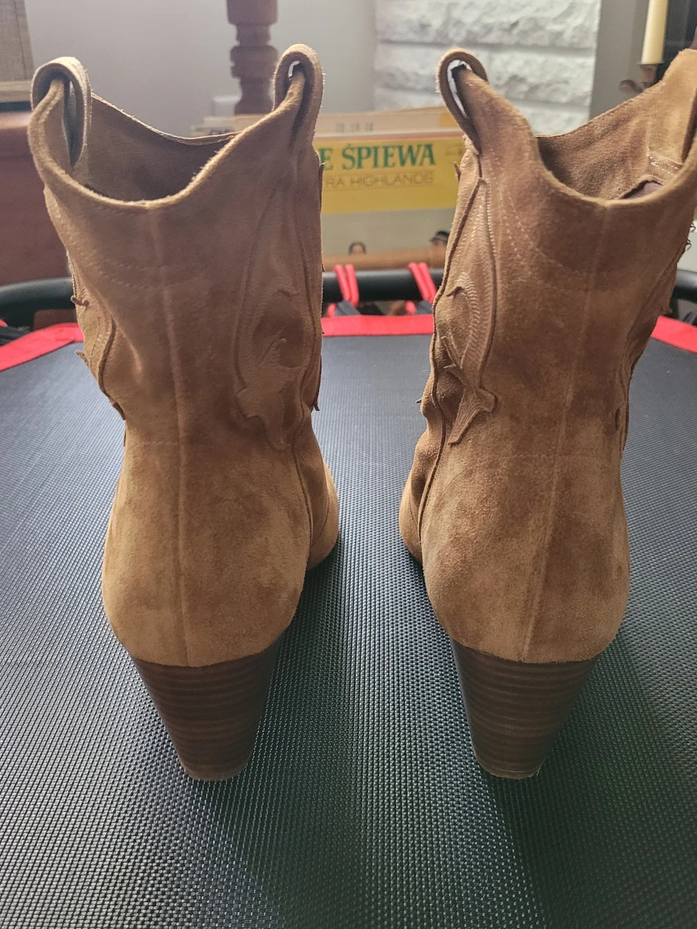 ba&sh Tan Suede Western Ankle Booties Casey
